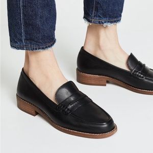 Madewell | Women’s Black The Elinor Loafer Leather Slip-On Penny Classy Classic